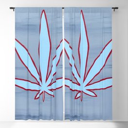 Chicago Flag Inspired Weed Leaf Blackout Curtain