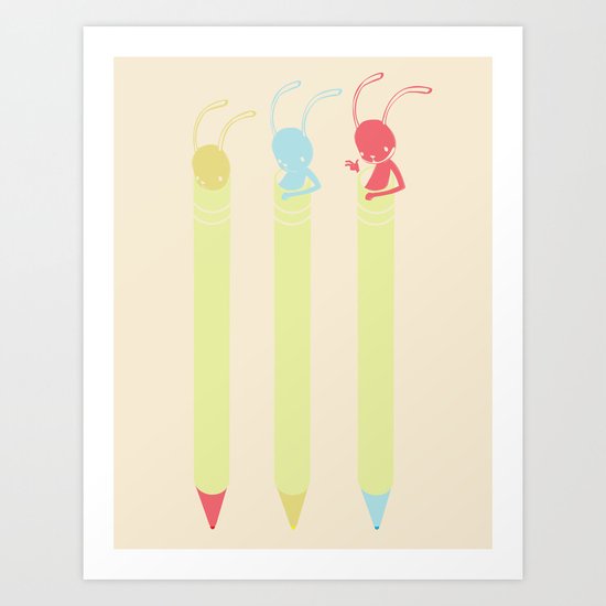 INK BUNNY & ROLL Art Print
