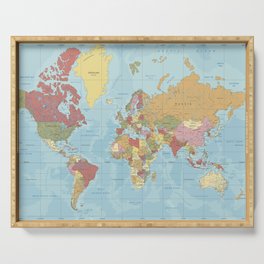 World Map Serving Tray
