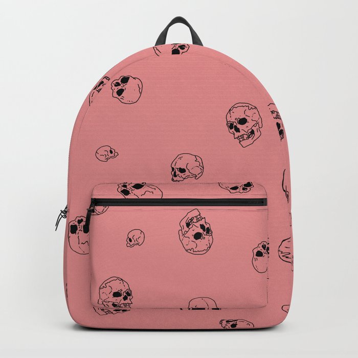 Pink retro skulls pattern Backpack