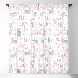 Woodland Forest Animals Blackout Curtain