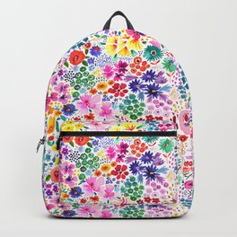 Artful little flowers multicolored Backpack