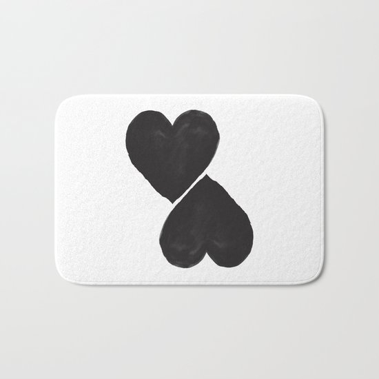 two hearts Bath Mat