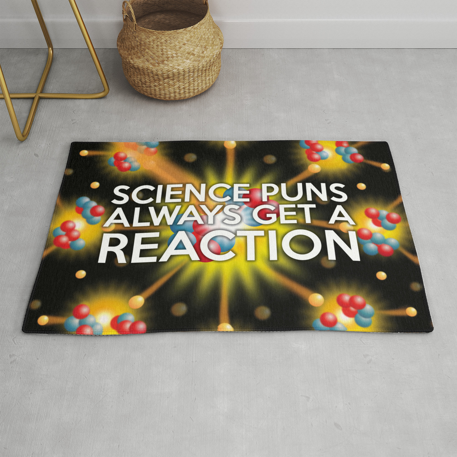 Science Puns Always Get A Reaction Funny Quote Pun Rug By Thisisnotme Society6