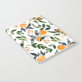 Orange Grove Notebook | Prints, Orangegrove, Greenery, Pattern, Green, Oranges, Leaves, Watercolor, Painting, Orange 