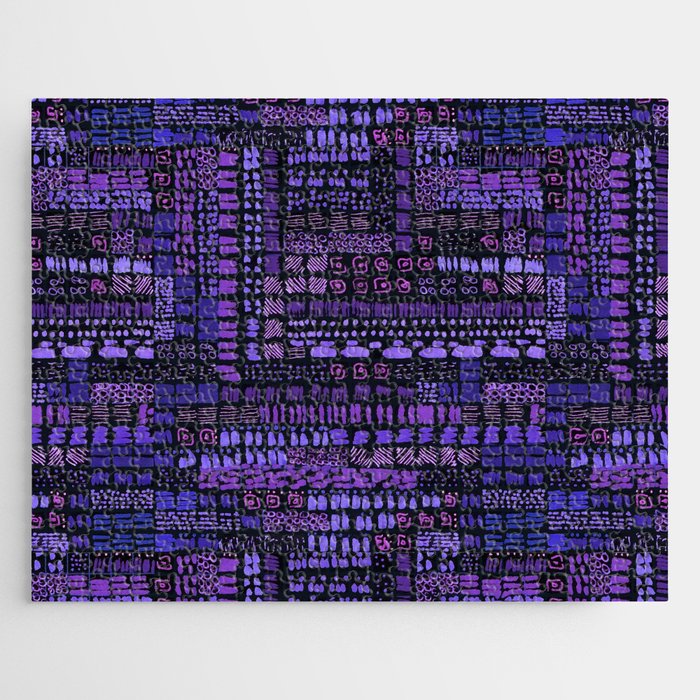 purple bright ink marks hand-drawn collection Jigsaw Puzzle