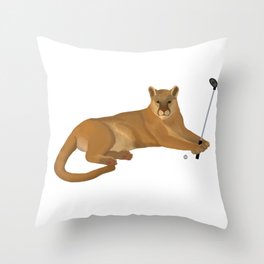 Cougar Golf Throw Pillow