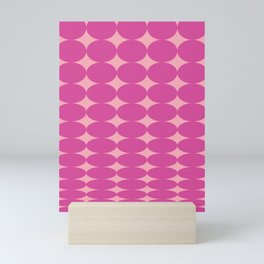 Retro Round Pattern - Pink Mini Art Print