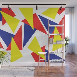 Colorful Primary Color Triangle Pattern Wall Mural