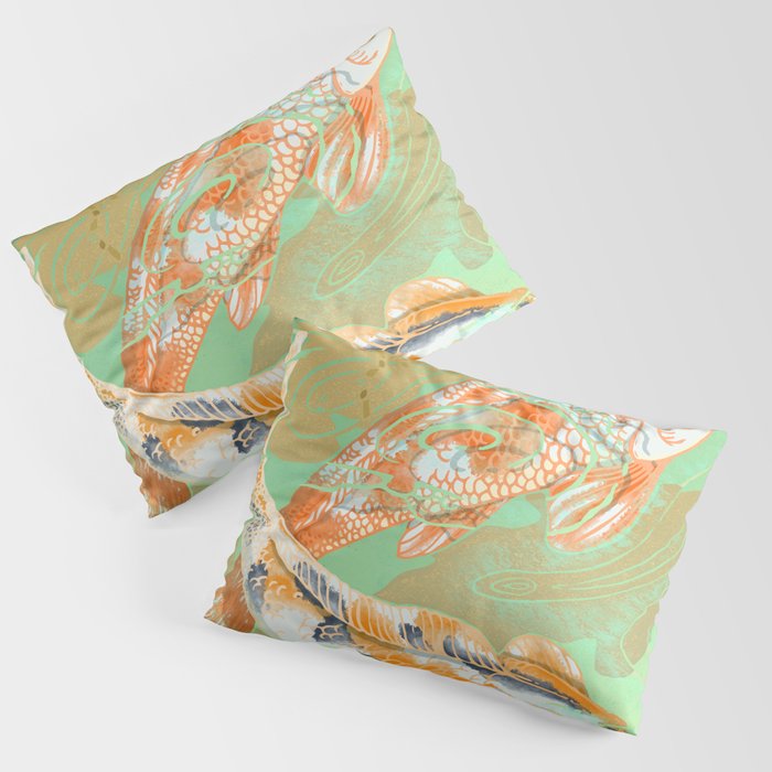 Carp Koi Water Lily Pond Pillow Sham