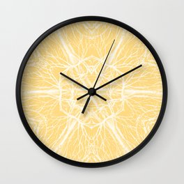 Mysterious trees - yellow Wall Clock
