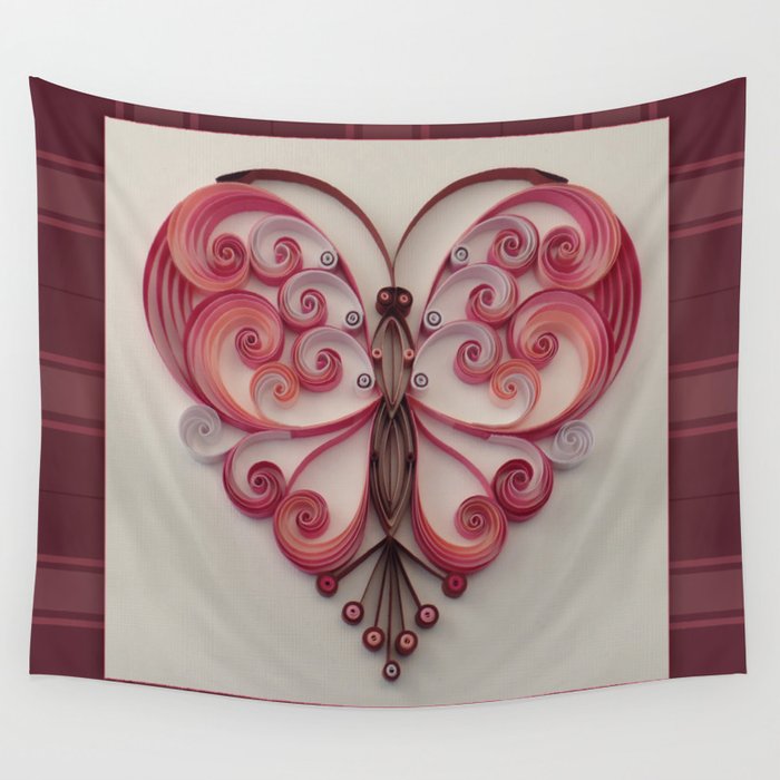 Quilling Heart 5 Wall Tapestry