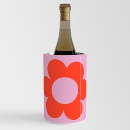La Fleur | 02 - Flower Print Pink Aesthetic Retro Art Preppy Decor Modern Abstract Flower Wine Chiller