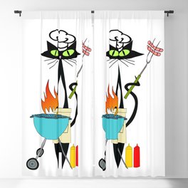 Chester is grillin' dogs Blackout Curtain