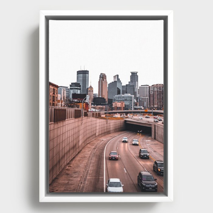 Minneapolis Skyline | City Photography Framed Canvas