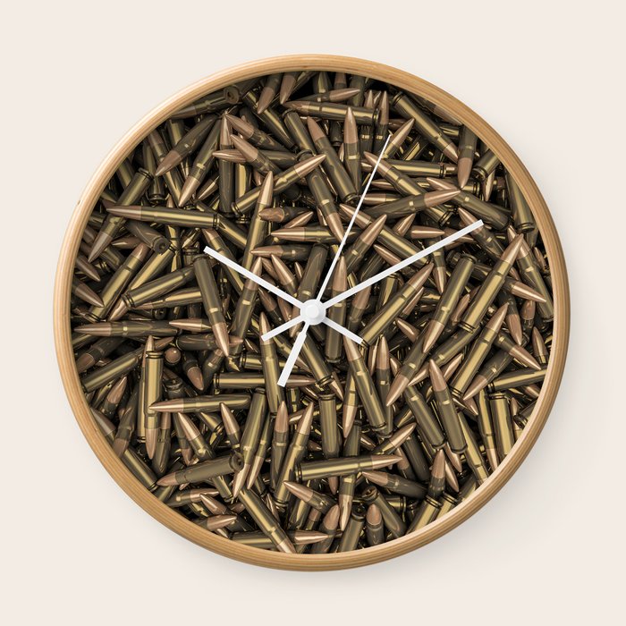Rifle bullets Wall Clock by GrandeDuc Society6