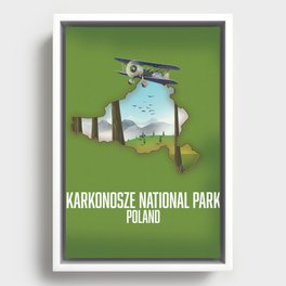 Karkonosze National Park Poland map Framed Canvas