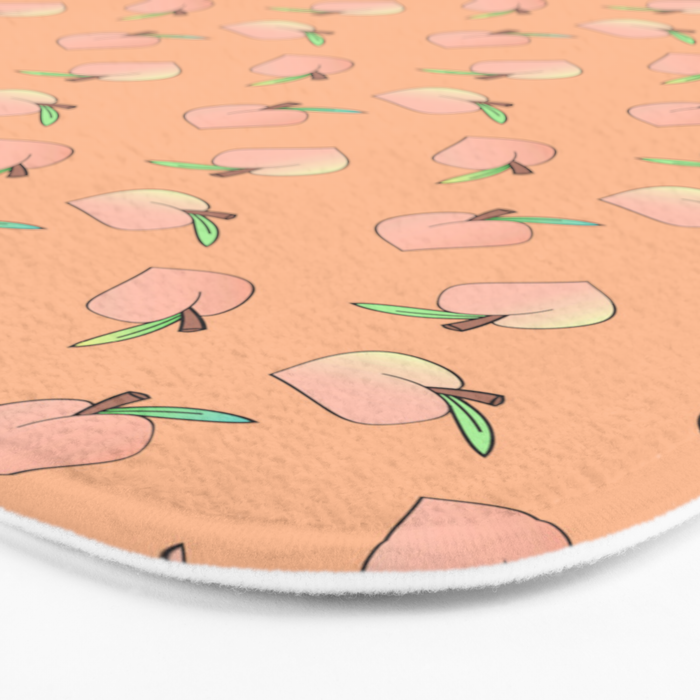 Peach Bath Mat By Jigglypunk Society6