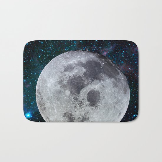 Moon and the stars Bath Mat