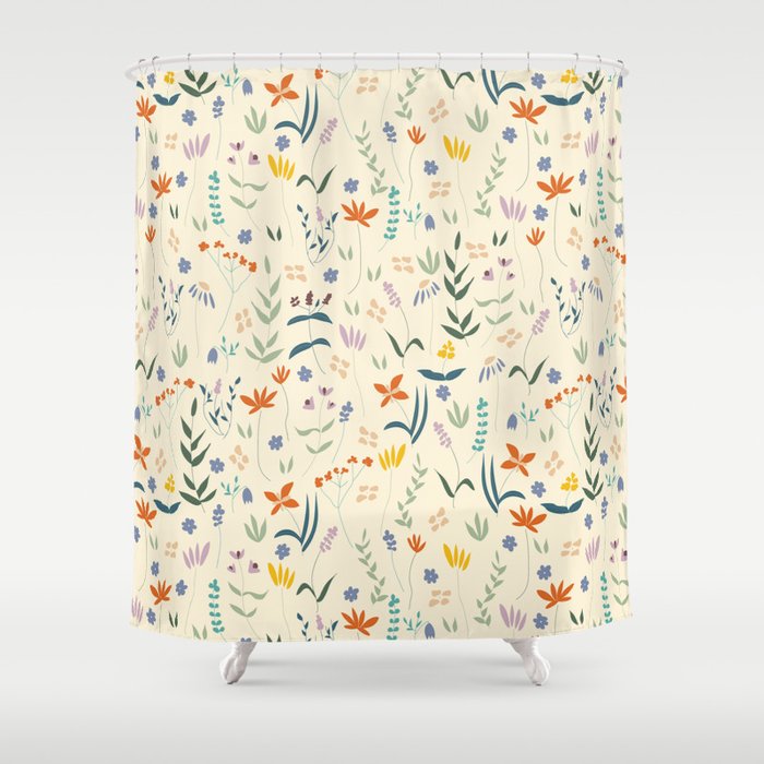 Retro Botanical Shower Curtain By Inezjestine