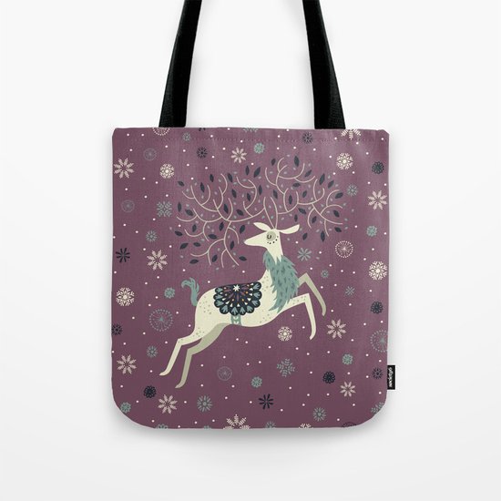 Prancing Reindeer Tote Bag