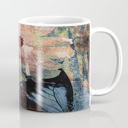 Abstract flower butterfly garden blue drip Coffee Mug