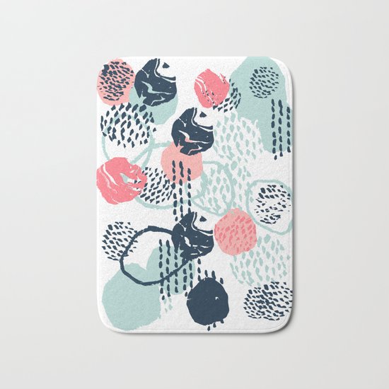 Mellie - abstract minimal modern art print painted boho hipster gender neutral canvas art Bath Mat