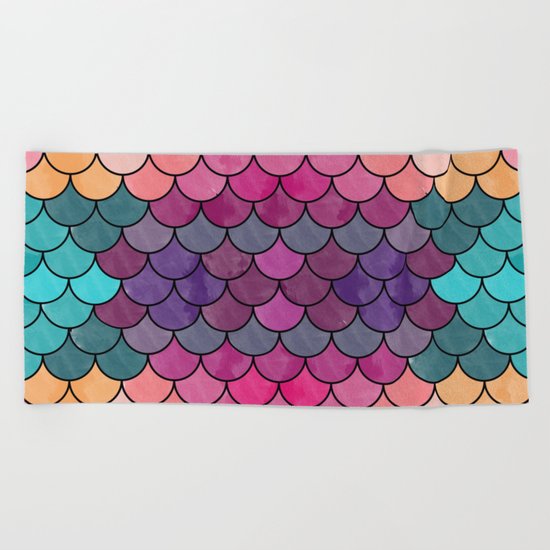 Watercolor Lovely Pattern VVXVIII Beach Towel