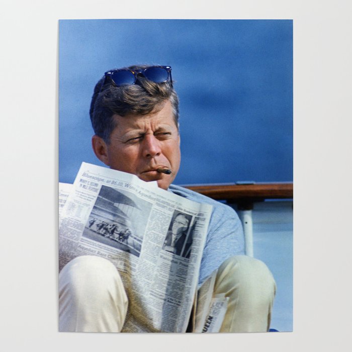 John F Kennedy Smoking Poster