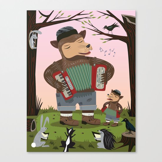 The Accordion Bears Canvas Print