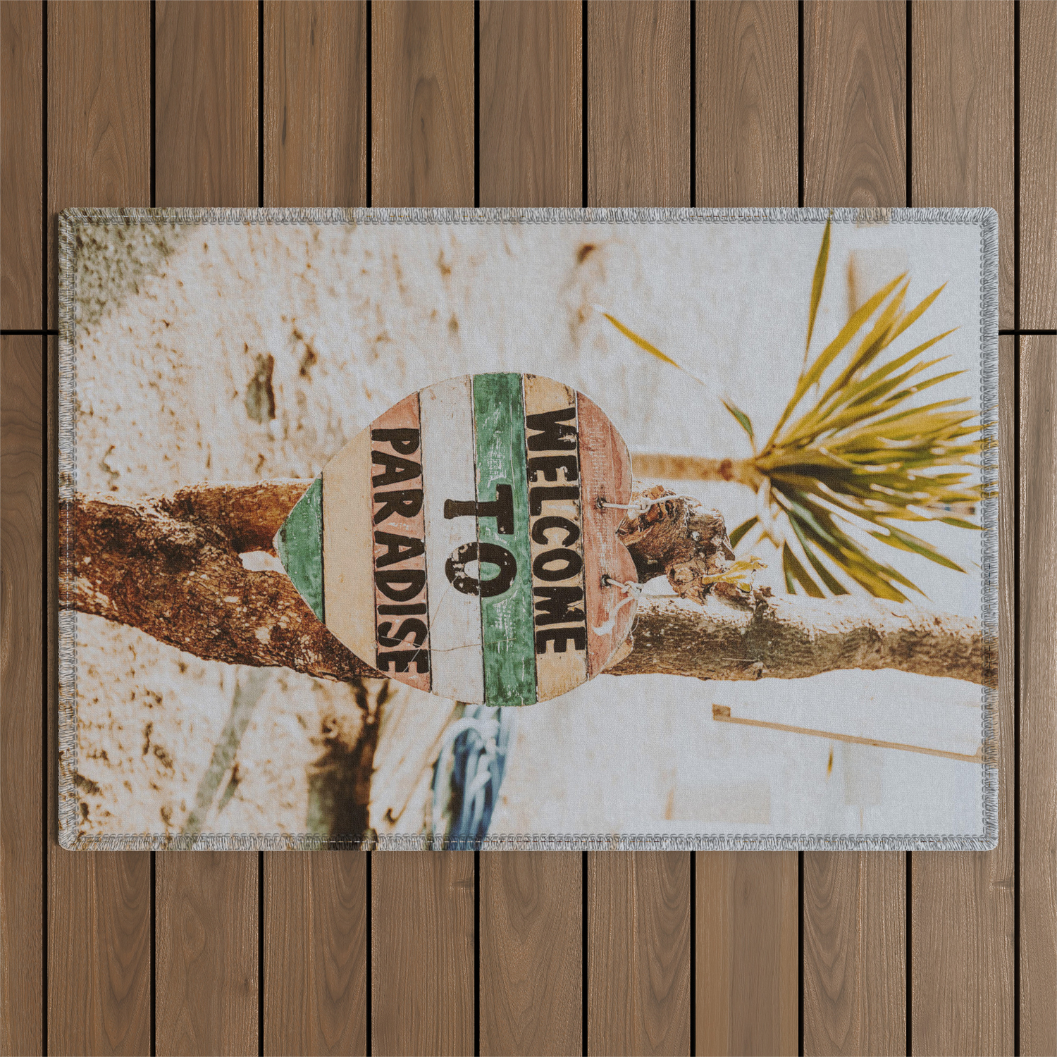 Welcome to Paradise ~ Adirondack Chairs ~ Tropical Tapestry Placemat 