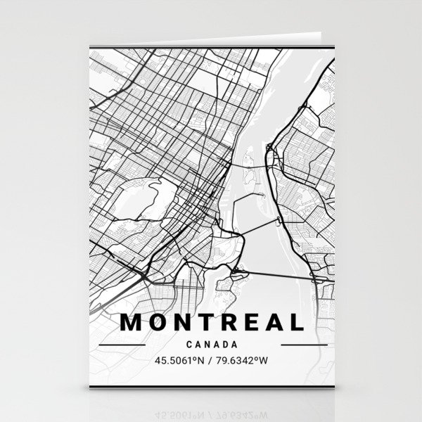 Montreal tourist map Stationery Cards