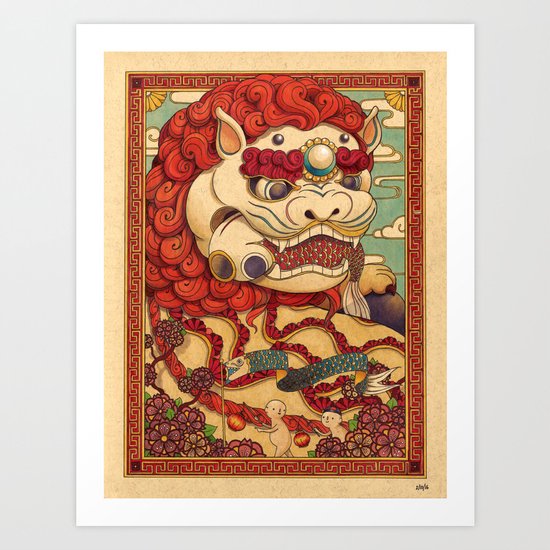 Chinese Lion Art Print