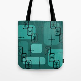 Mid Century Modern Sputnik Cards Teal Tote Bag