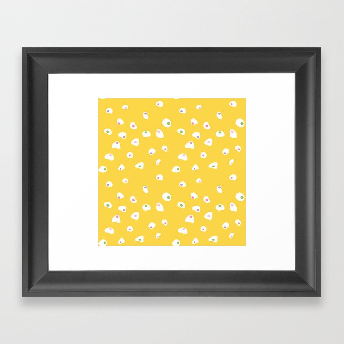 Splattered Egg Pattern Framed Art Print