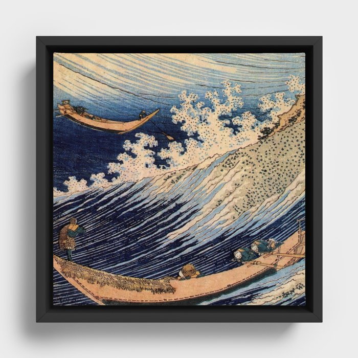 Hokusai, Choshi in the Simosa province Framed Canvas