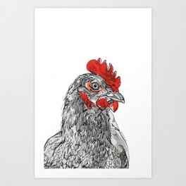 Ink Chicken Phone Art Print
