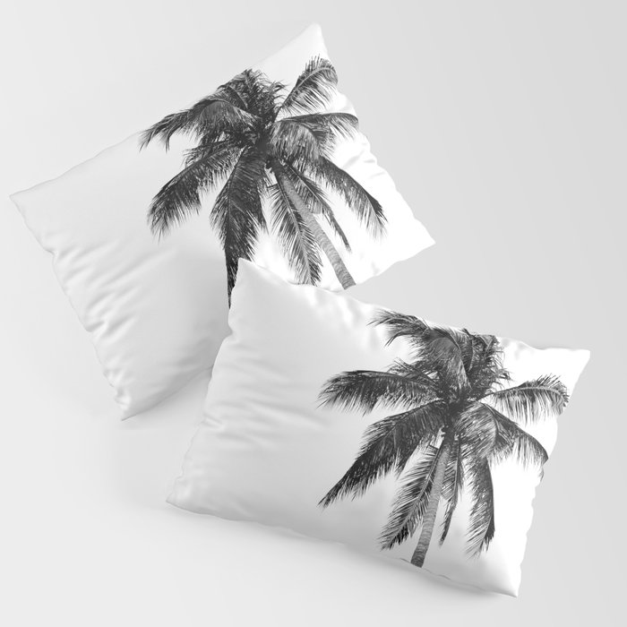 Palm Tree Black and White Pillow Sham by Jacky D Society6