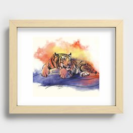 Watercolor Tiger Recessed Framed Print