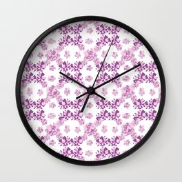 Geometric purple mosaic rotation pattern Wall Clock