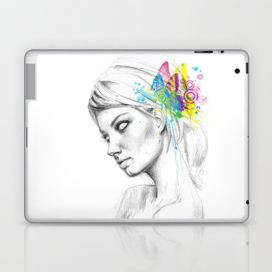 Butterfly Queen Girl with Butterflies Laptop & iPad Skin