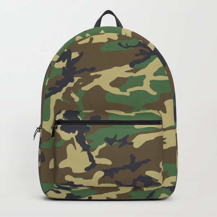 Woodland Camo Camouflage Pattern Background Military Uniform Hunting Backpack