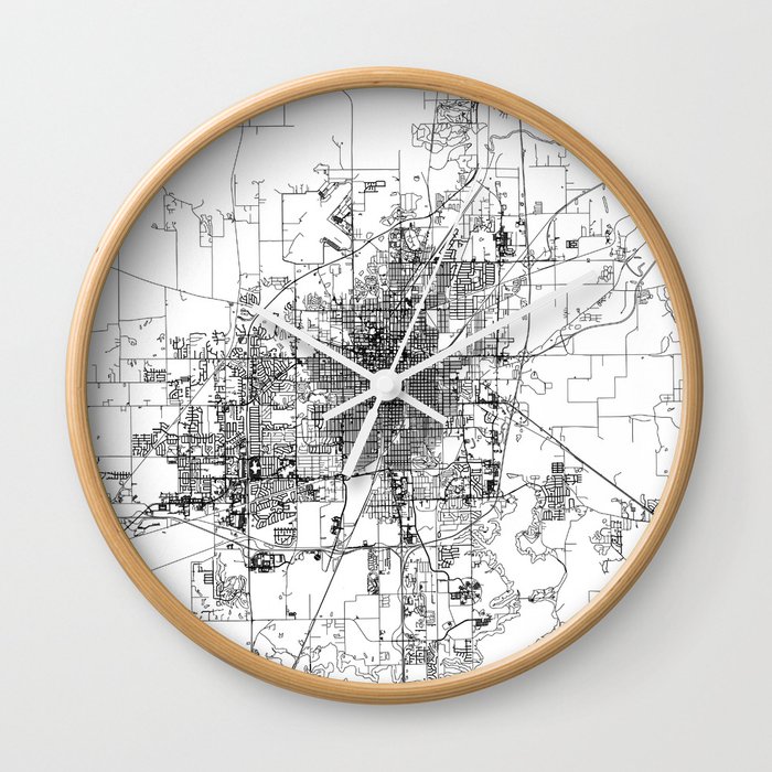 Springfield White Map Wall Clock