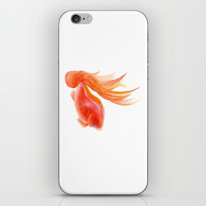 Goldfish , Gold Fish, Yellow Goldfish , watercolor painting by Suisai Genki iPhone Skin