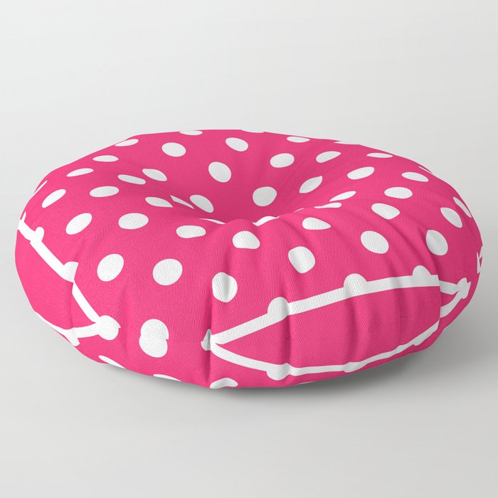 Red and White Polka Dots Palm Beach Preppy Floor Pillow