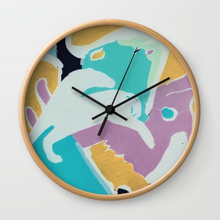 fine art abstract design multicolours Wall Clock
