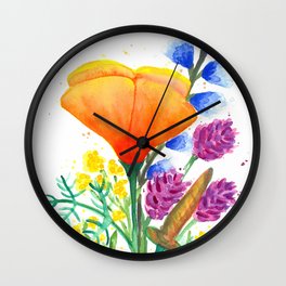 California Wildflowers 4 Wall Clock