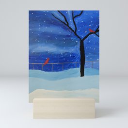 Snowy Winter Night Print Mini Art Print