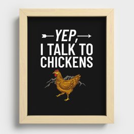 Chicken Farmer Gardening Lady Hen Recessed Framed Print