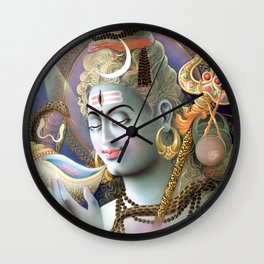 Hinduism Print - Lord Shiva Drinking Halahala Wall Clock